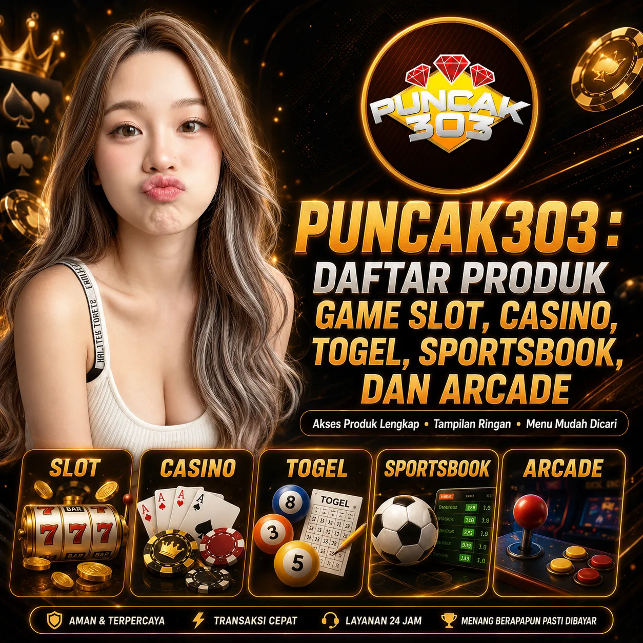 PUNCAK303 : Daftar Produk Game Slot, Casino, Togel, Sportsbook, dan Arcade